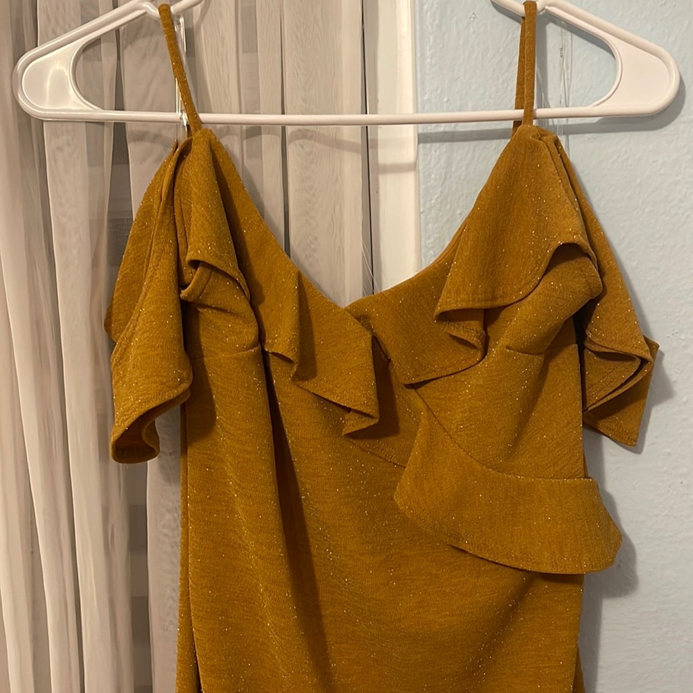 Glitter mustard yellow dress!👗✨🌞